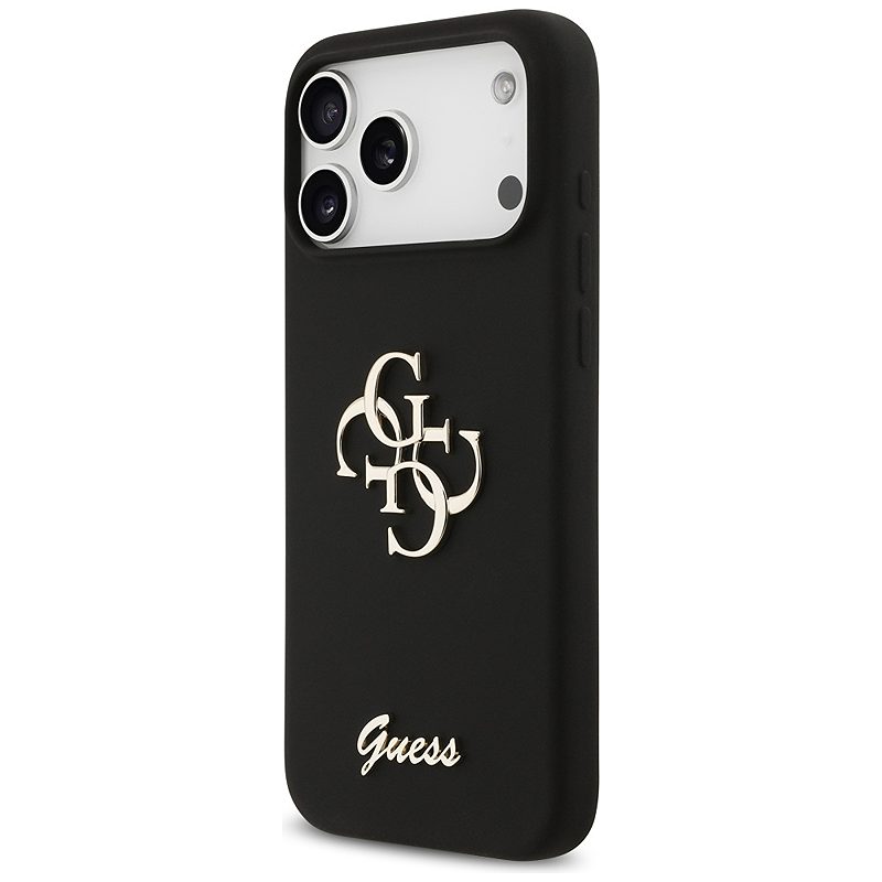 Guess Silicone Big 4G Script case for iPhone 17 Pro Max black - Billede 2
