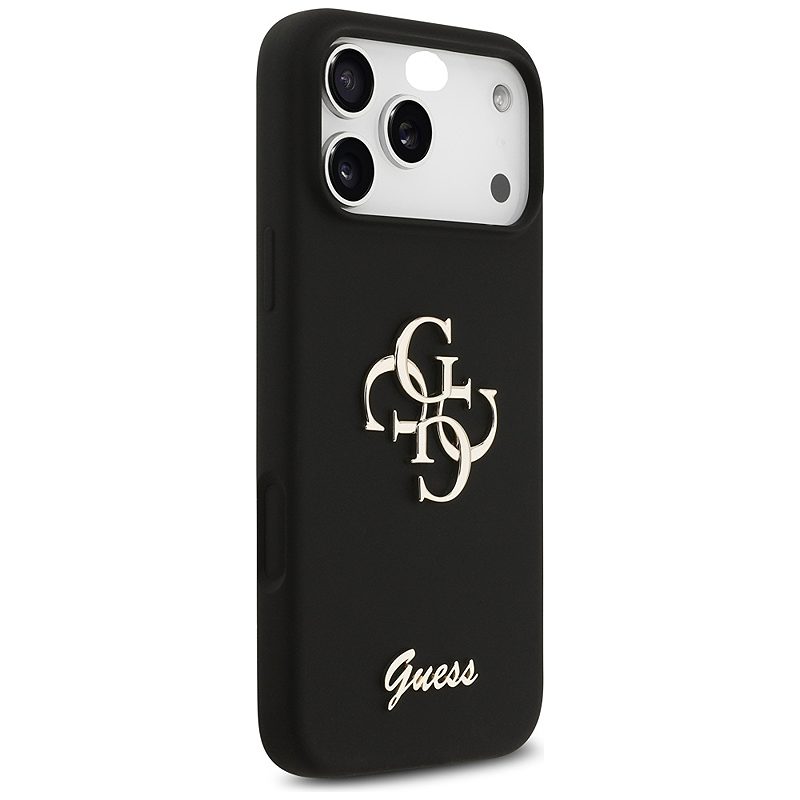 Guess Silicone Big 4G Script case for iPhone 17 Pro Max black - Billede 4