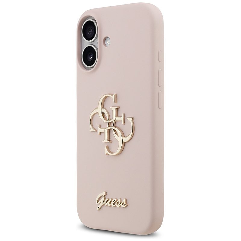 Guess Silicone Big 4G Script case for iPhone 17 pink - Billede 2