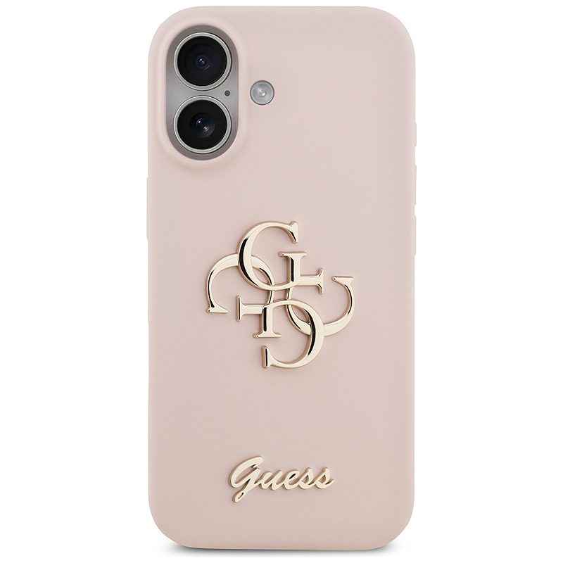 Guess Silicone Big 4G Script case for iPhone 17 pink - Billede 3