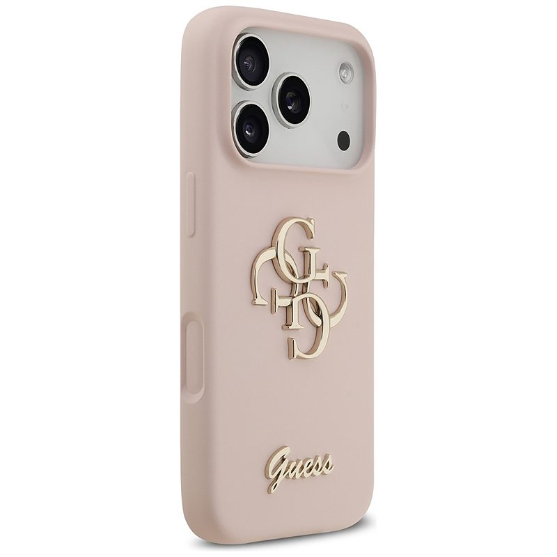 Guess Silicone Big 4G Script case for iPhone 17 Pro pink - Billede 4