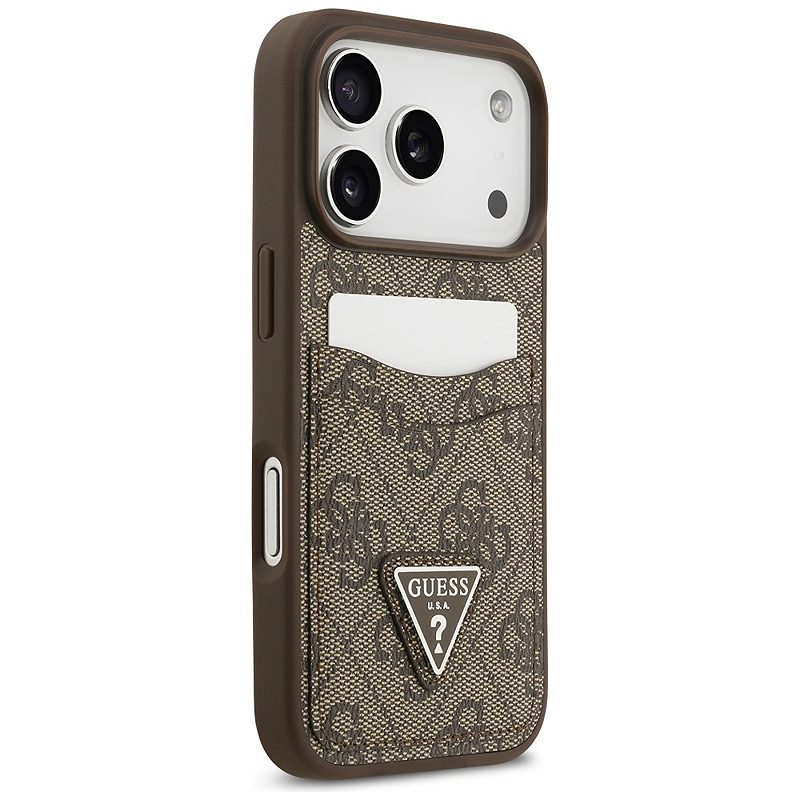 Guess 4G Double Card Triangle case for iPhone 17 Pro brown - Billede 4