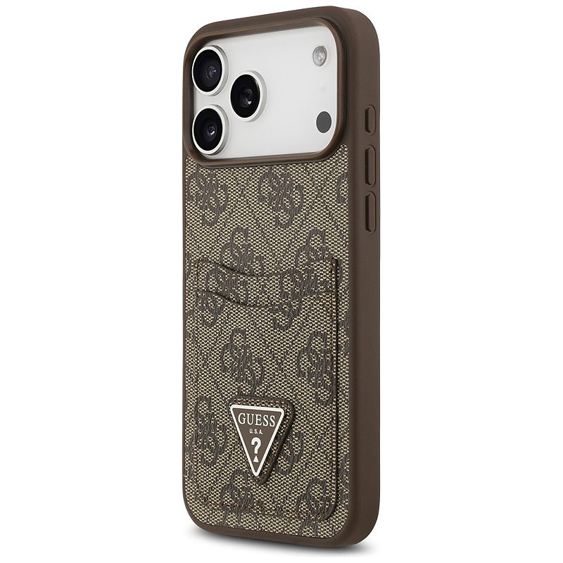Guess 4G Double Card Triangle case for iPhone 17 Pro Max brown - Billede 2