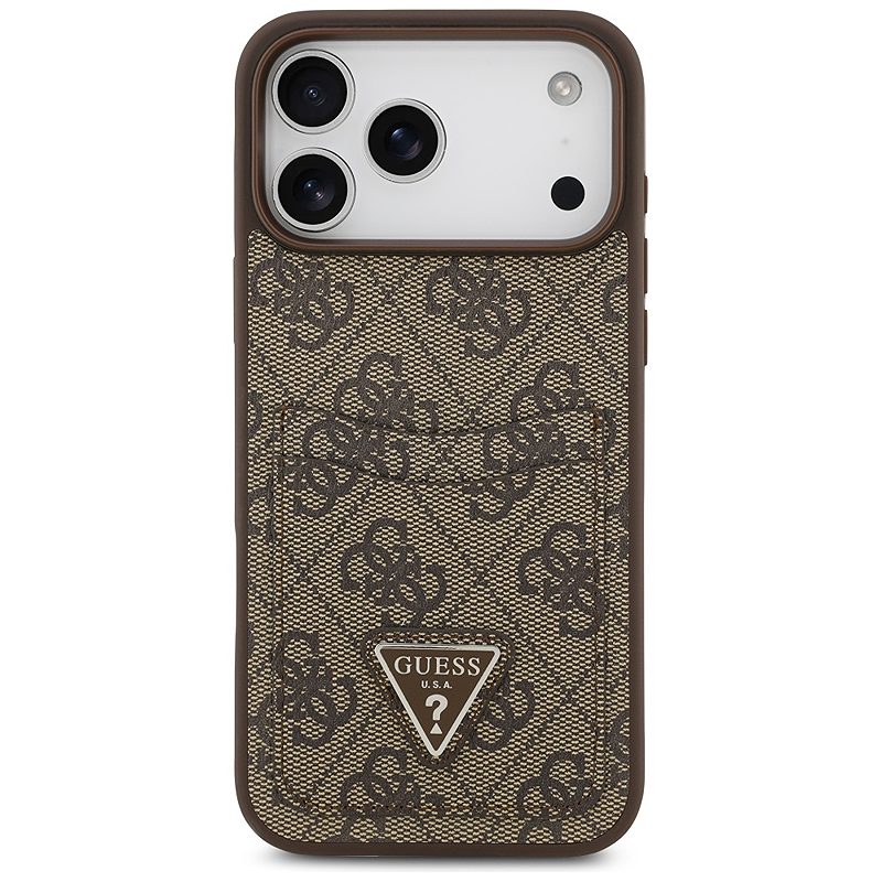 Guess 4G Double Card Triangle case for iPhone 17 Pro Max brown - Billede 3