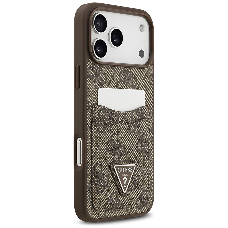 Guess 4G Double Card Triangle case for iPhone 17 Pro Max brown - Billede 4