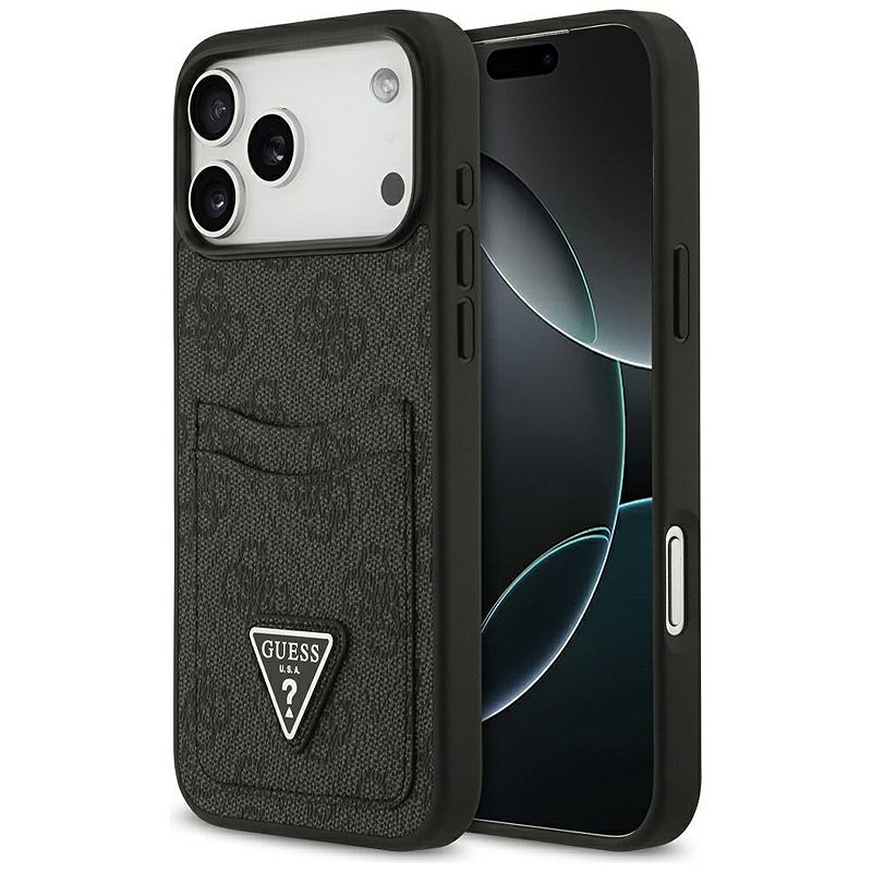 Guess 4G Double Card Triangle case for iPhone 17 Pro Max black