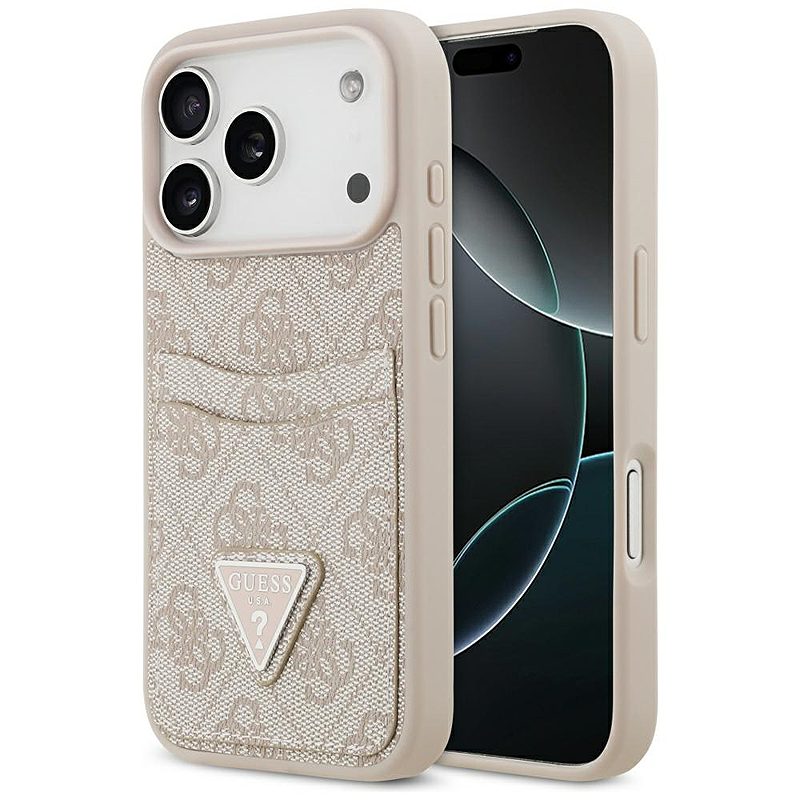 Guess 4G Double Card Triangle case for iPhone 17 Pro pink