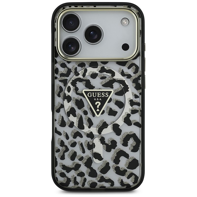 Guess Leopard Glitter MagSafe case for iPhone 17 Pro Max black - Billede 3