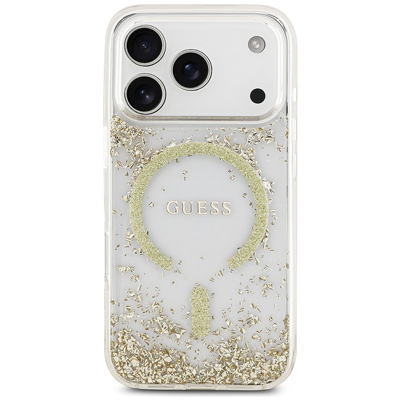Guess Resin Bottom Glitter MagSafe case for iPhone 17 Pro gold - Billede 3