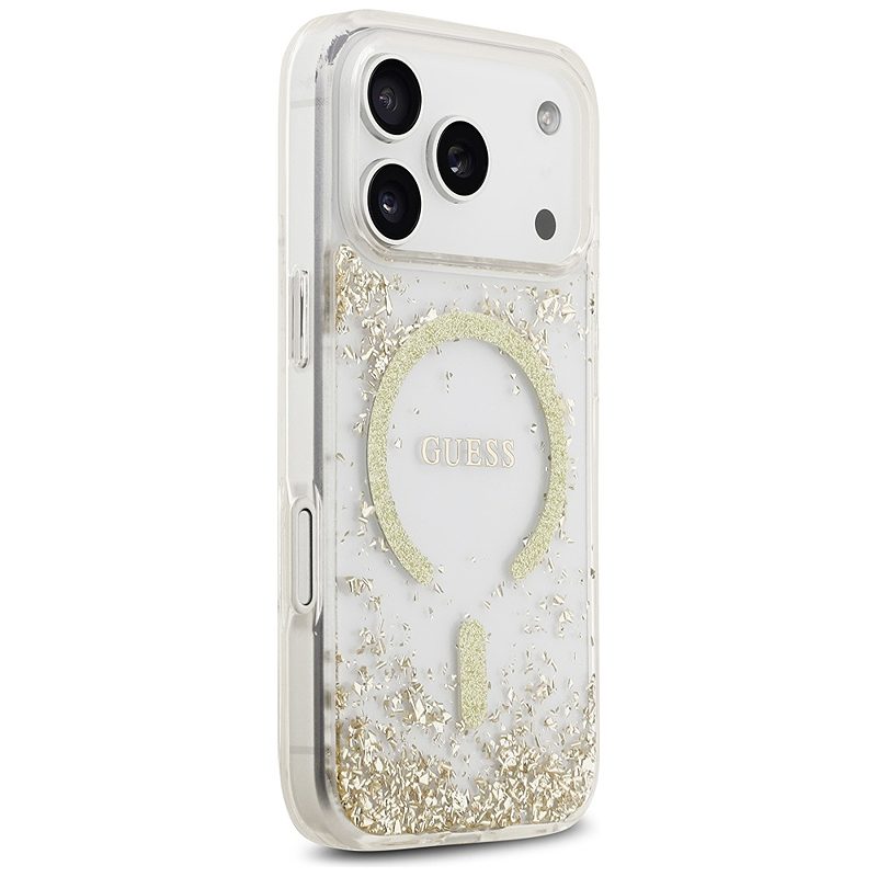 Guess Resin Bottom Glitter MagSafe case for iPhone 17 Pro gold - Billede 4