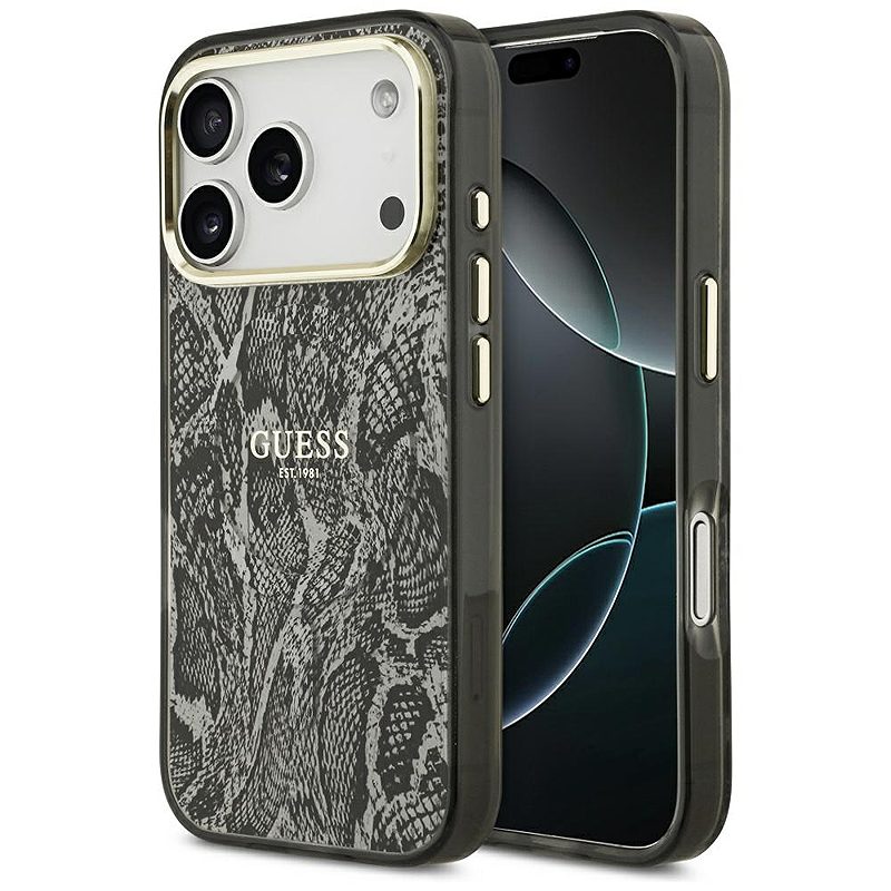 Guess Python Pattern MagSafe case for iPhone 17 Pro black