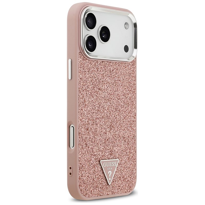 Guess Glitter Triangle Logo MagSafe case for iPhone 17 Pro Max pink - Billede 4