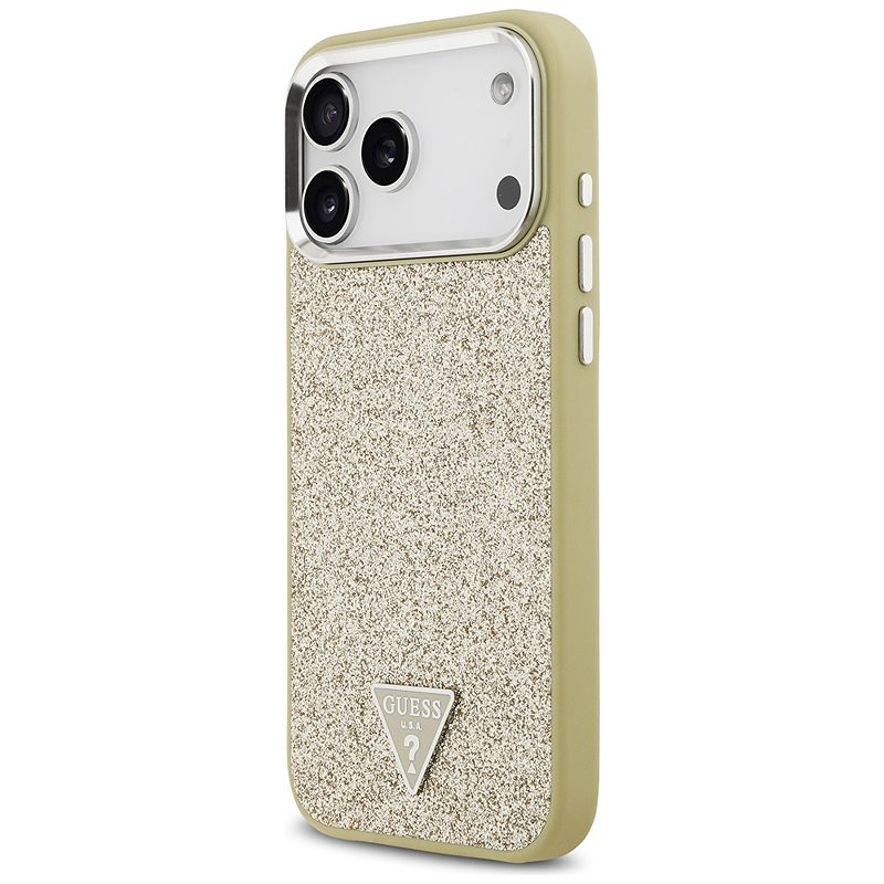 Guess Glitter Triangle Logo MagSafe case for iPhone 17 Pro Max gold - Billede 2