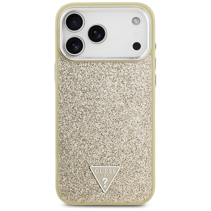 Guess Glitter Triangle Logo MagSafe case for iPhone 17 Pro Max gold - Billede 3