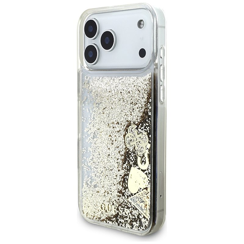 Guess Liq. Glitter 4 Charms case for iPhone 17 Pro gold - Billede 2