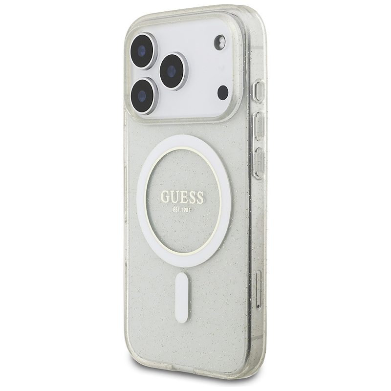 Guess IML Glitter Pearl Strap MagSafe case for iPhone 17 Pro Max transparent - Billede 3