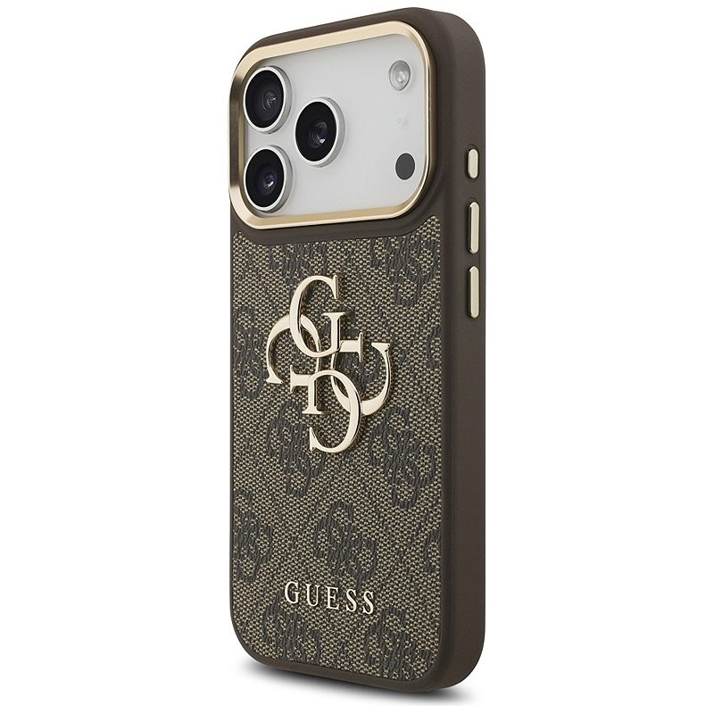Guess 4G Big 4G Classic Logo Big Strap Metal Buttons case for iPhone 17 Pro brown - Billede 2