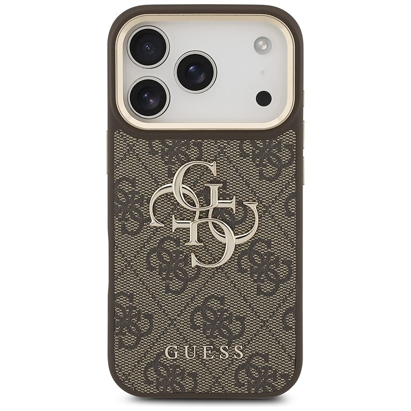 Guess 4G Big 4G Classic Logo Big Strap Metal Buttons case for iPhone 17 Pro brown - Billede 3