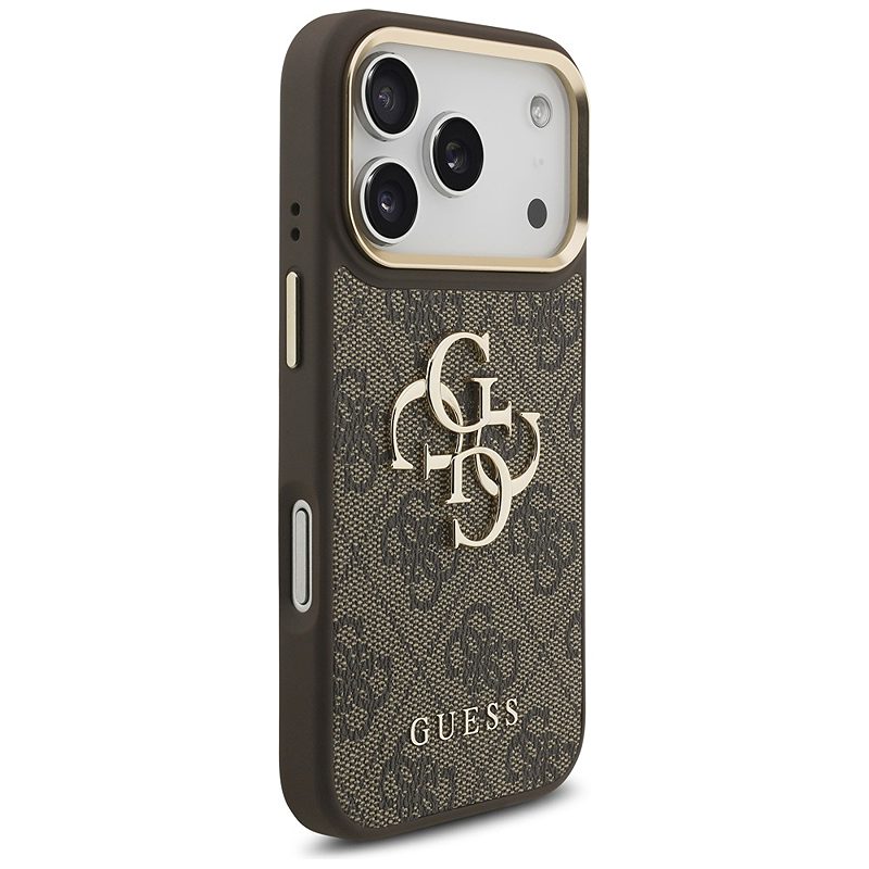 Guess 4G Big 4G Classic Logo Big Strap Metal Buttons case for iPhone 17 Pro brown - Billede 4