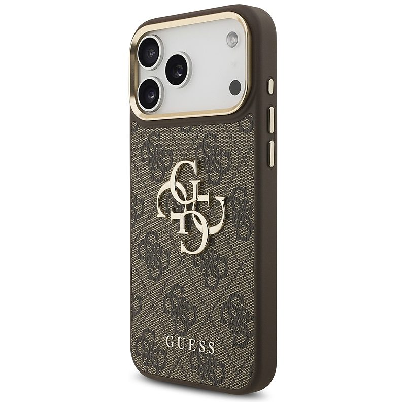 Guess 4G Big 4G Classic Logo Big Strap Metal Buttons case for iPhone 17 Pro Max brown - Billede 2