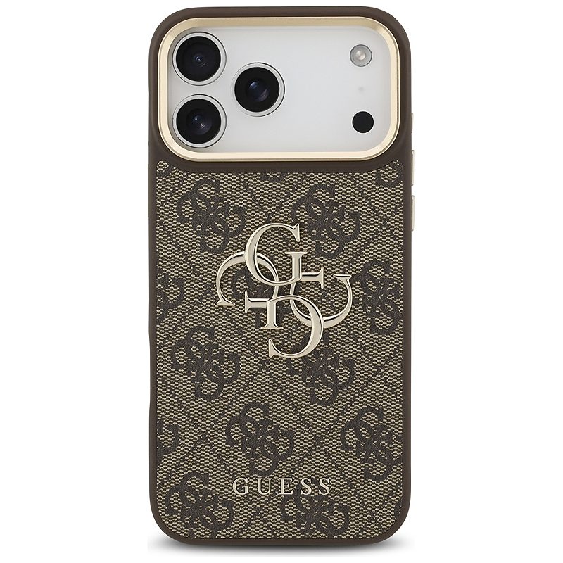 Guess 4G Big 4G Classic Logo Big Strap Metal Buttons case for iPhone 17 Pro Max brown - Billede 3