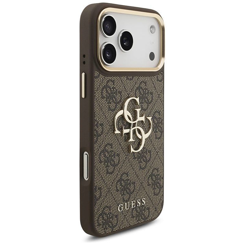 Guess 4G Big 4G Classic Logo Big Strap Metal Buttons case for iPhone 17 Pro Max brown - Billede 4