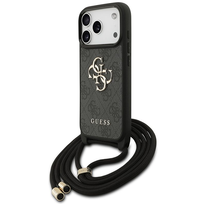 Guess 4G Big Logo Cord Stap Crossbody case for iPhone 17 Pro black - Billede 2