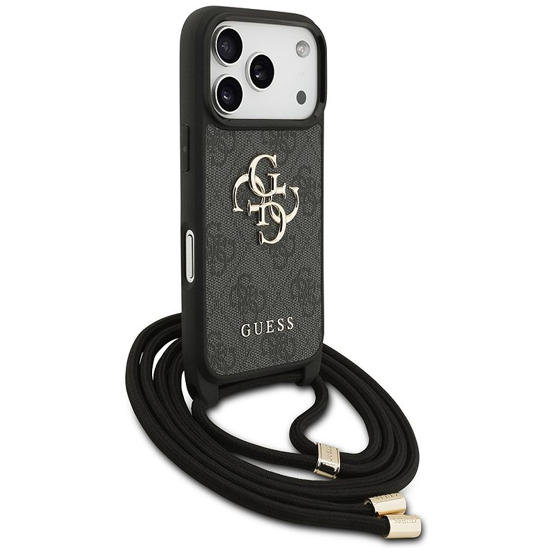 Guess 4G Big Logo Cord Stap Crossbody case for iPhone 17 Pro black - Billede 3