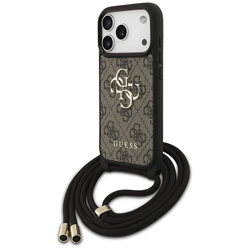 Guess 4G Big Logo Cord Stap Crossbody case for iPhone 17 Pro brown - Billede 2