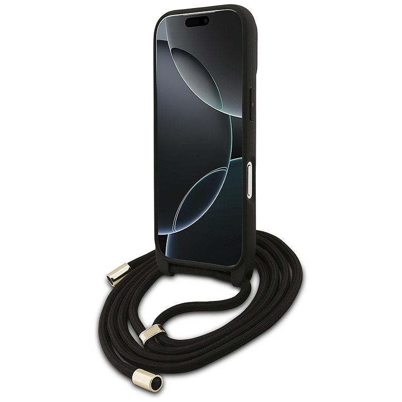 Guess 4G Big Logo Cord Stap Crossbody case for iPhone 17 Pro brown - Billede 4