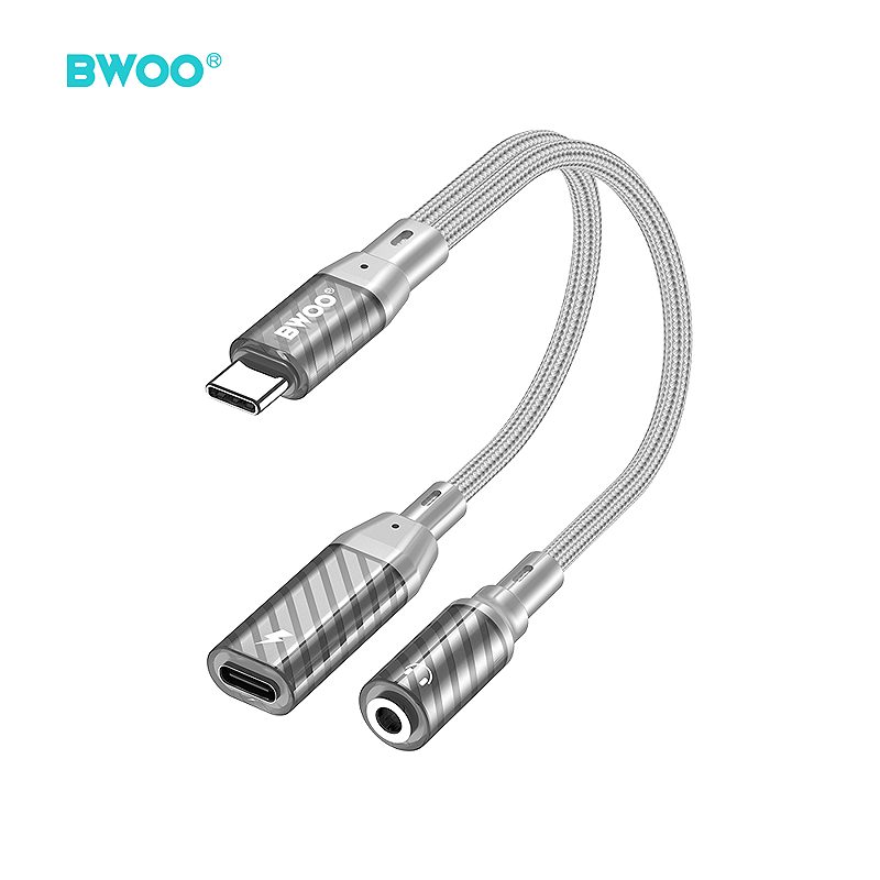 BWOO 2 in 1 Adapter Type C to Type C /3.5MM Jack BZ67 - Billede 2