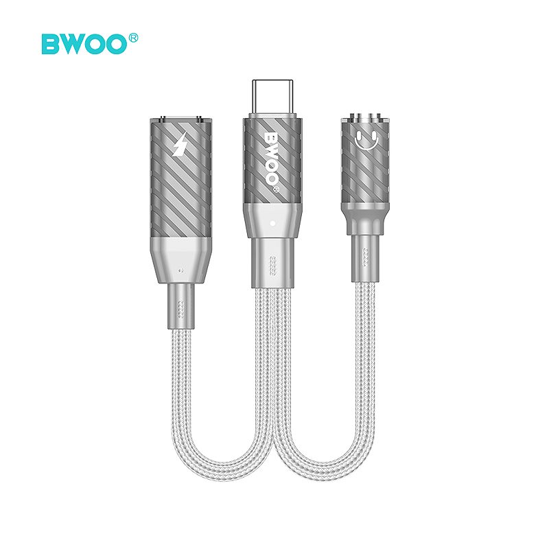 BWOO 2 in 1 Adapter Type C to Type C /3.5MM Jack BZ67 - Billede 4