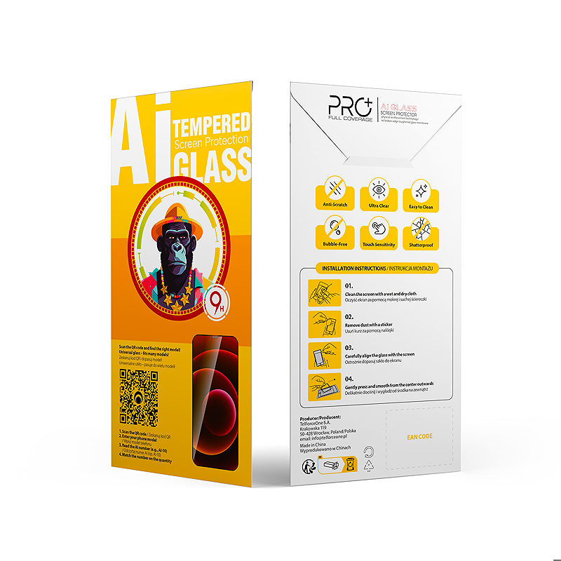 Universal tempered glass 9D OneFit AI-15 6,7"
