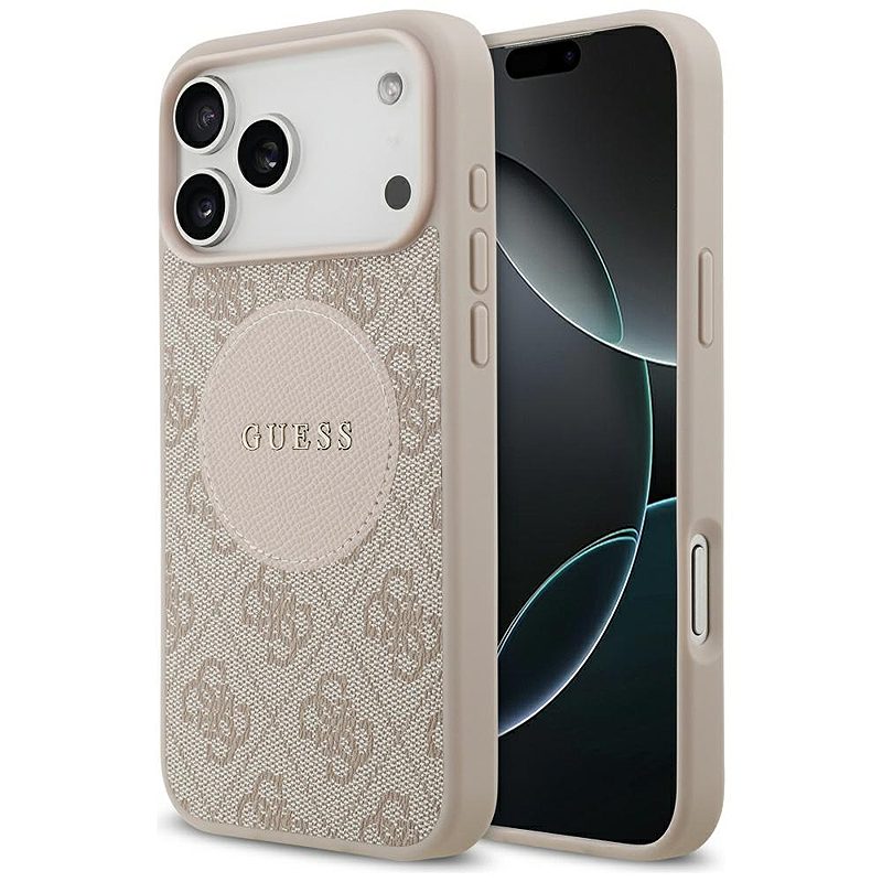 Guess 4G Circle Classic Logo MagSafe case for iPhone 17 Pro Max pink