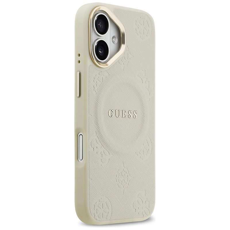 Guess Peony Hot Stamp MagSafe case for iPhone 17 beige - Billede 4