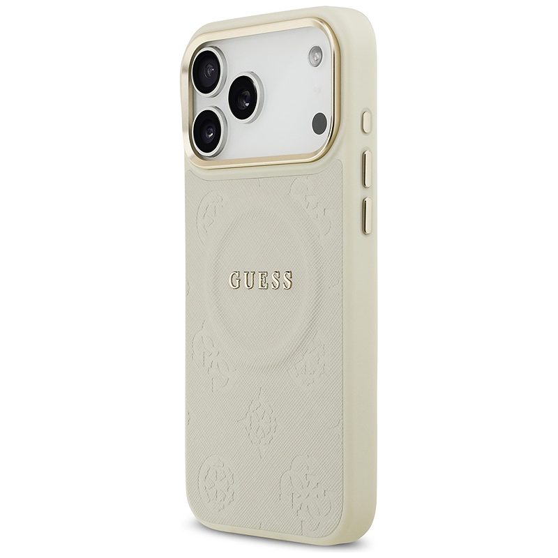 Guess Peony Hot Stamp MagSafe case for iPhone 17 Pro Max beige - Billede 2