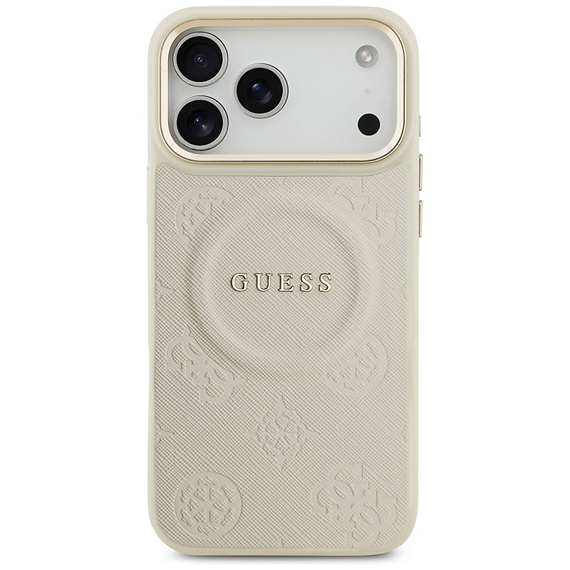 Guess Peony Hot Stamp MagSafe case for iPhone 17 Pro Max beige - Billede 3