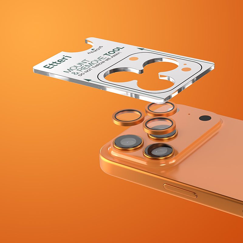 Etteri camera lens protector for iPhone 17 Pro / 17 Pro Max orange - Billede 3