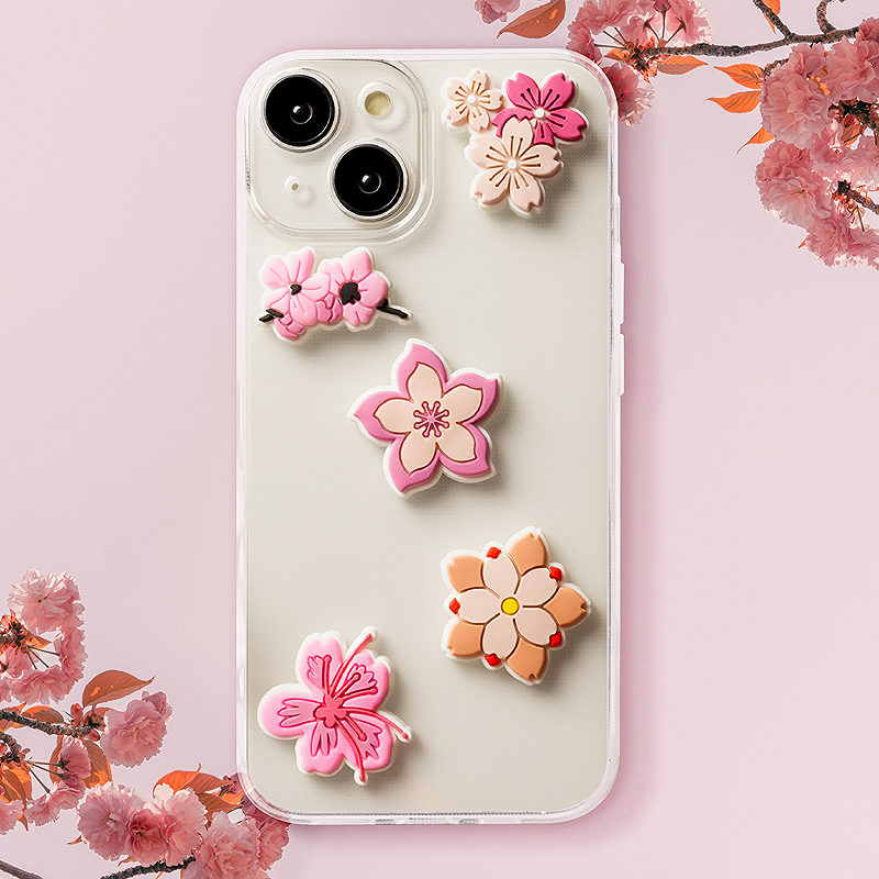 3D Sticker Pink blossom 5pcs set - Billede 4