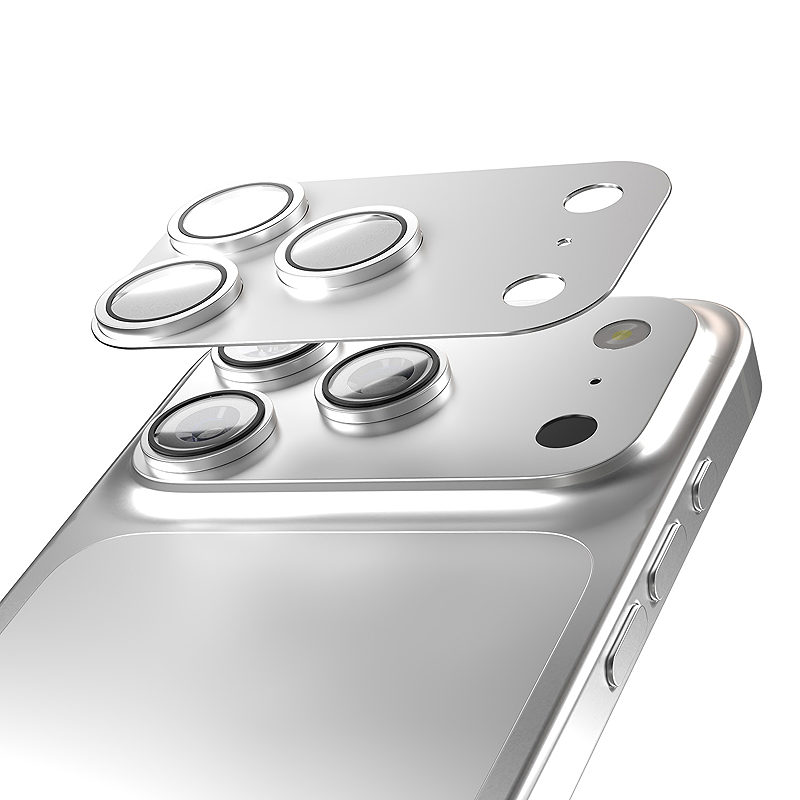 Etteri full camera lens guard for iPhone 17 Pro Max silver