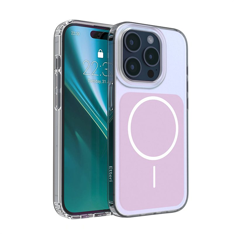 Etteri Hidden Pearl case for iPhone 15 Pro 6,1" pink
