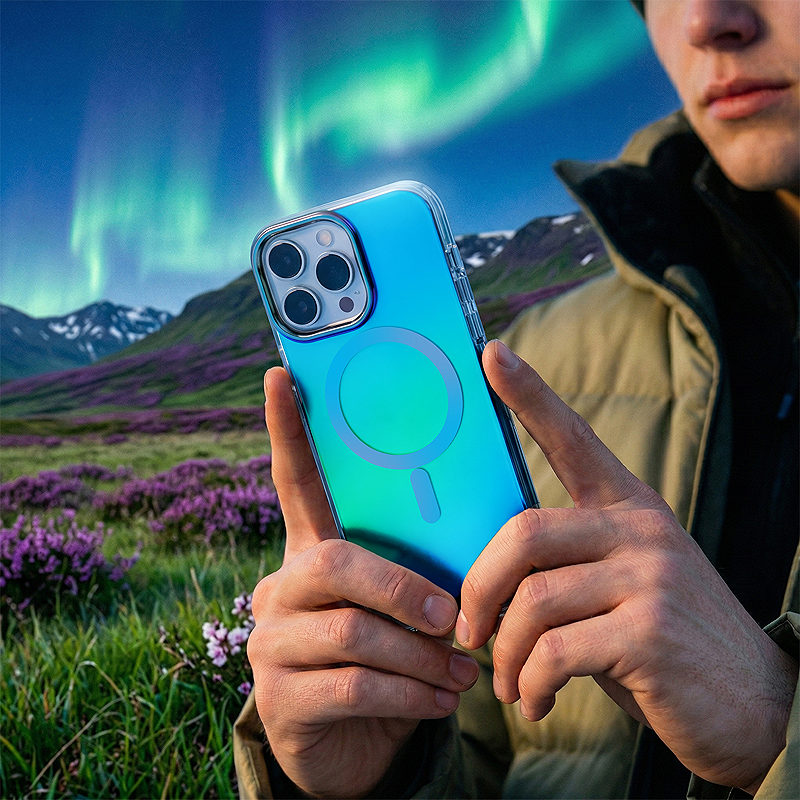 Tecto Shield Aurora case for iPhone 14 Pro 6,1" blue - Billede 5