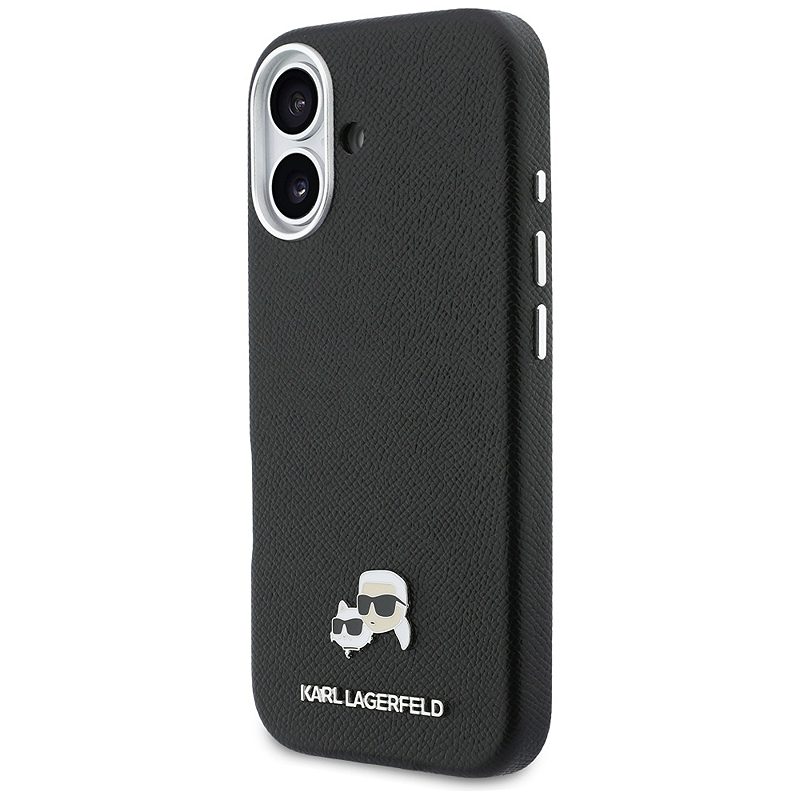 Karl Lagerfeld case for iPhone 17 6,3" HC MAGSAFE PU FW W/ K&C HEAD PIN BLACK - Billede 2