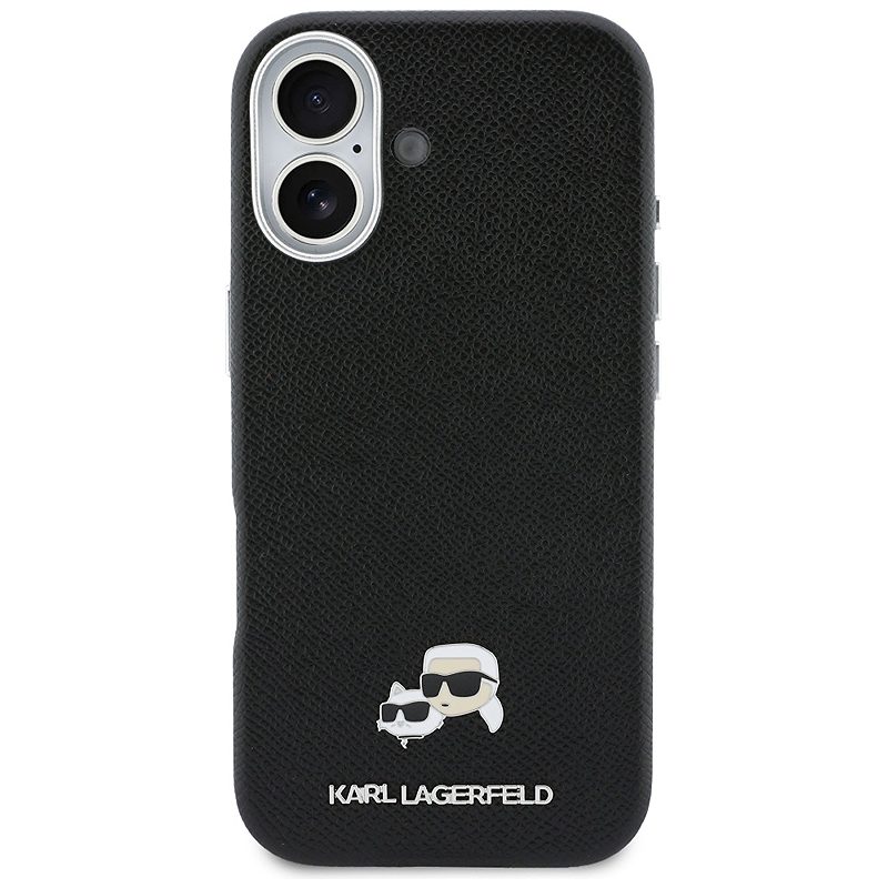 Karl Lagerfeld case for iPhone 17 6,3" HC MAGSAFE PU FW W/ K&C HEAD PIN BLACK - Billede 3