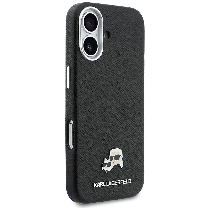 Karl Lagerfeld case for iPhone 17 6,3" HC MAGSAFE PU FW W/ K&C HEAD PIN BLACK - Billede 4