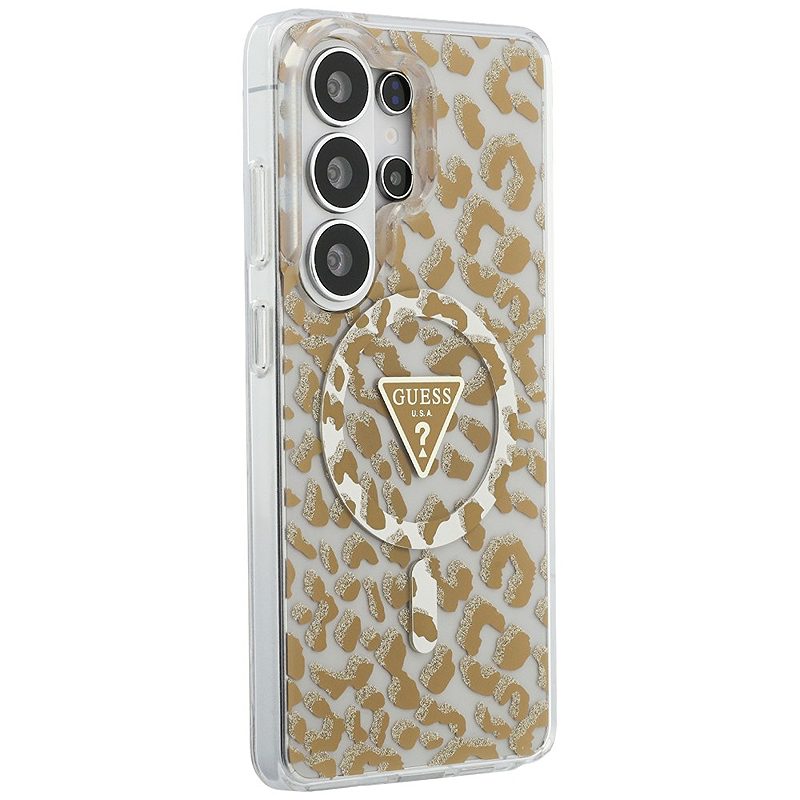 Guess case IML Leopard Print Triangle MagSafe for Samsung Galaxy S26 Ultra brown - Billede 4