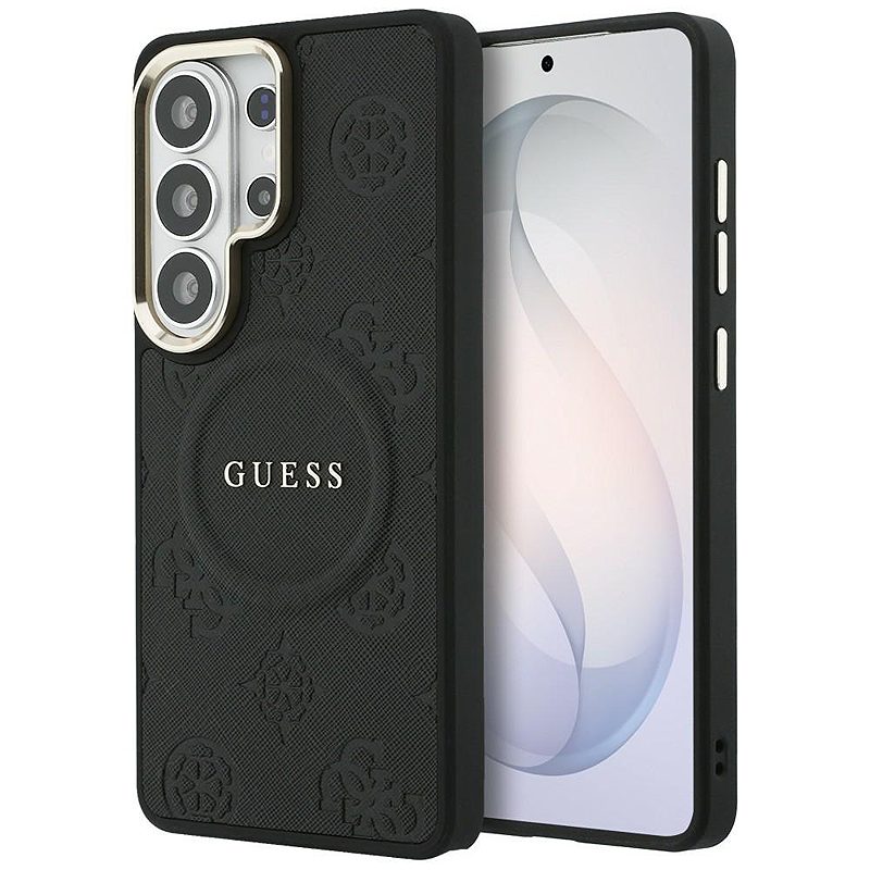 Guess case Saffiano Peony Embossed Ring MagSafe for Samsung Galaxy S26 Ultra black