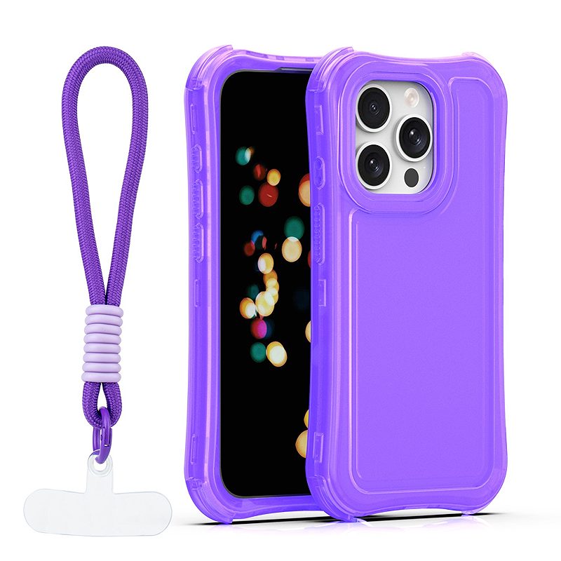 Safepop case with strap for iPhone 15 Pro 6,1" purple