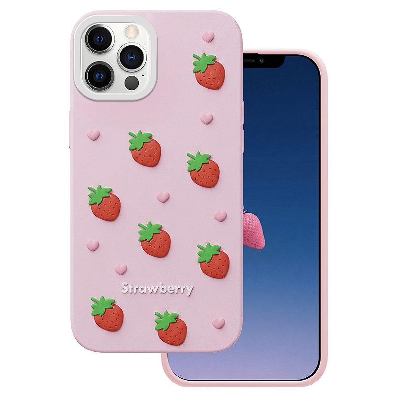 Strawberry case for iPhone 12 / 12 Pro 6,1" pink
