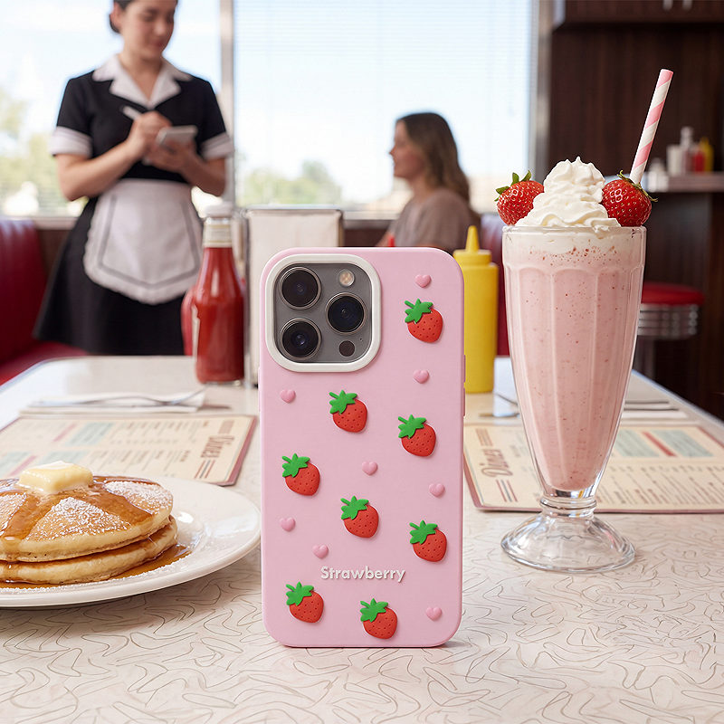 Strawberry case for iPhone 12 / 12 Pro 6,1" pink - Billede 5